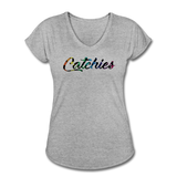 Women's Tri-Blend V-Neck Alley Oop Tee - heather gray