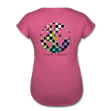 Women's Tri-Blend V-Neck Alley Oop Tee - heather raspberry