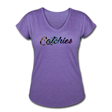 Women's Tri-Blend V-Neck Alley Oop Tee - purple heather