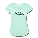 Women's Tri-Blend V-Neck Alley Oop Tee - mint