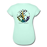Women's Tri-Blend V-Neck Alley Oop Tee - mint