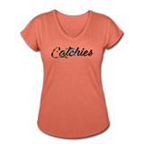 Women's Tri-Blend V-Neck Alley Oop Tee - heather bronze