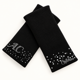 Initial Catchies Duo wristbands in crossed arrangement on ivory background