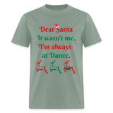 Dear Santa Dancer Adult T-Shirt - sage