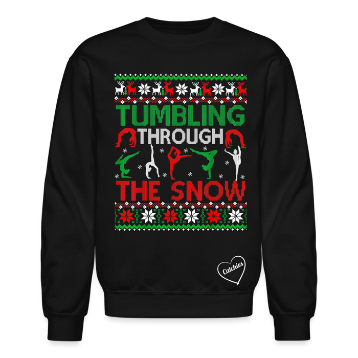 Tumbling through the snow adult Sweatshirt - black