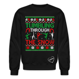 Tumbling through the snow adult Sweatshirt - black