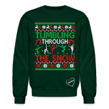 Tumbling through the snow adult Sweatshirt - forest green