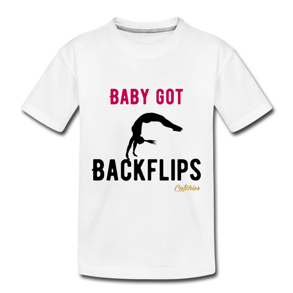 Baby Got Backflips youth tee - white