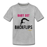 Baby Got Backflips youth tee - heather gray